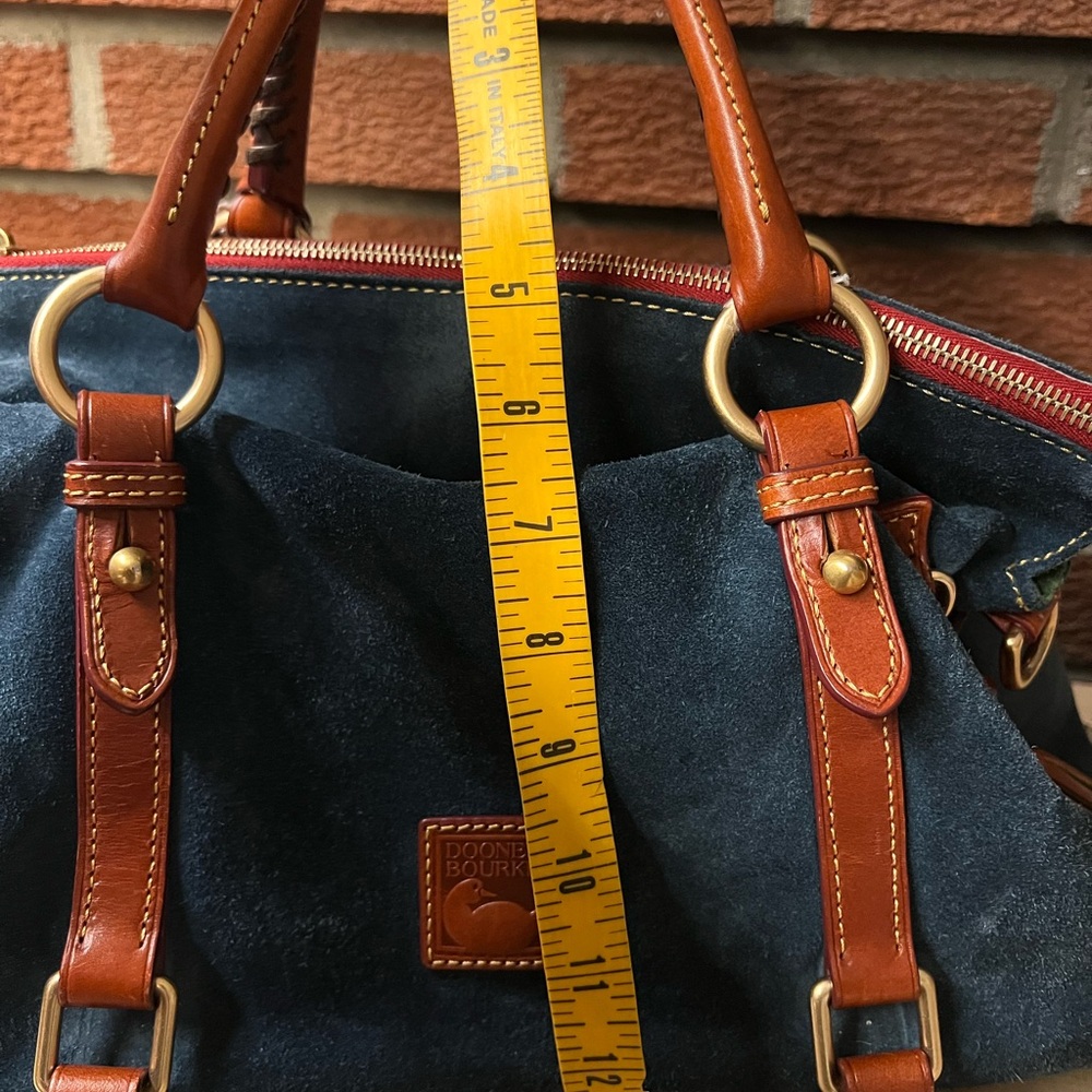 Dooney & Bourke Navy Suede Bag with Tan Leather - Picture 15 of 16